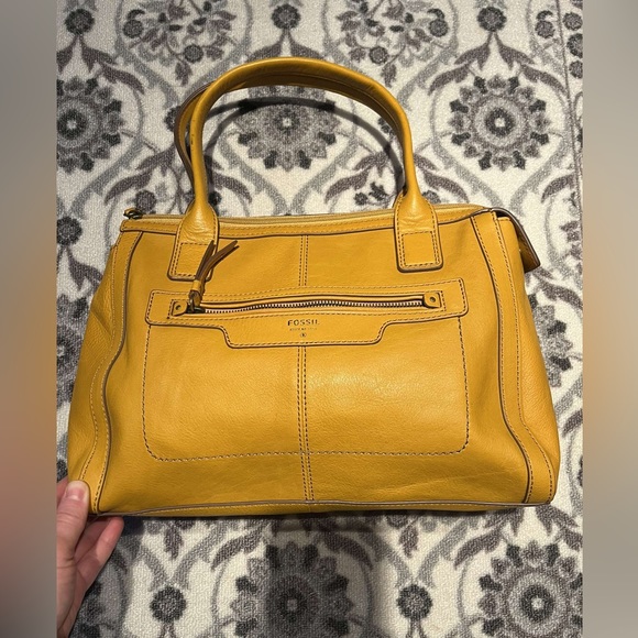 Fossil Bags Fossil Hayden Satchel Mustard Yellow Double Strap